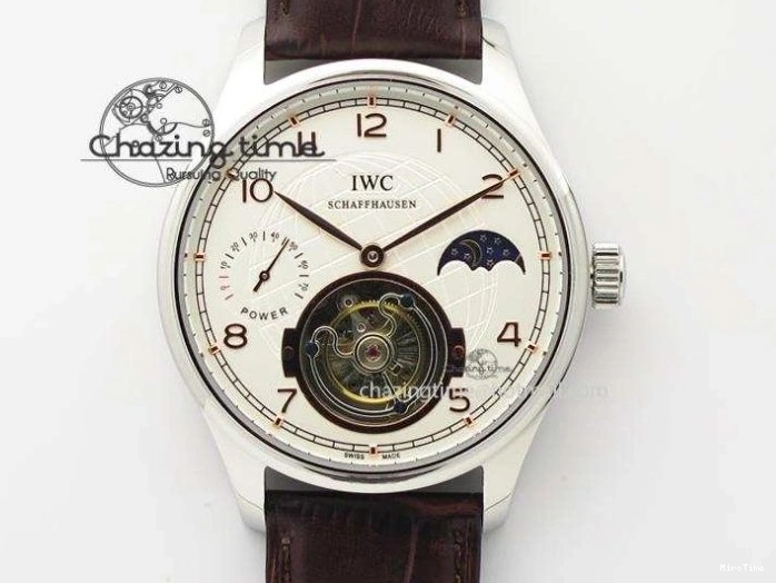 MIROTIME 0423 Portuguese Real PR IW500127 RG ZF 1:1 Best Edition Grey Red Dial On Brown Leather Strap A52010 V AllSeason 7331